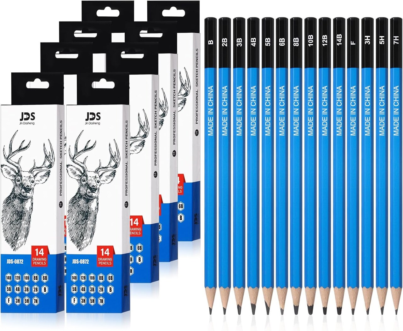 112 Pcs Graphite Sketch Pencil Set Professional Drawing Sketching Pencil Set (14B - 7H) Art Graphite Pencils Artist Pencils Drawing Pencils for Beginners & Pro Artists